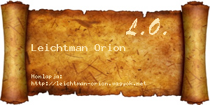 Leichtman Orion névjegykártya